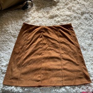 Francesca’s Burnt Orange Suede Skirt